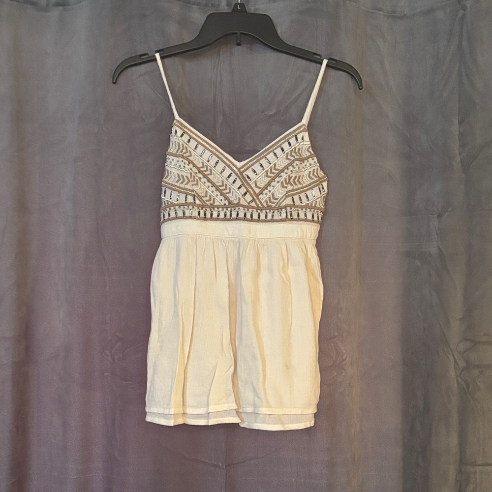 Hollister Cream Embroidered Camisole